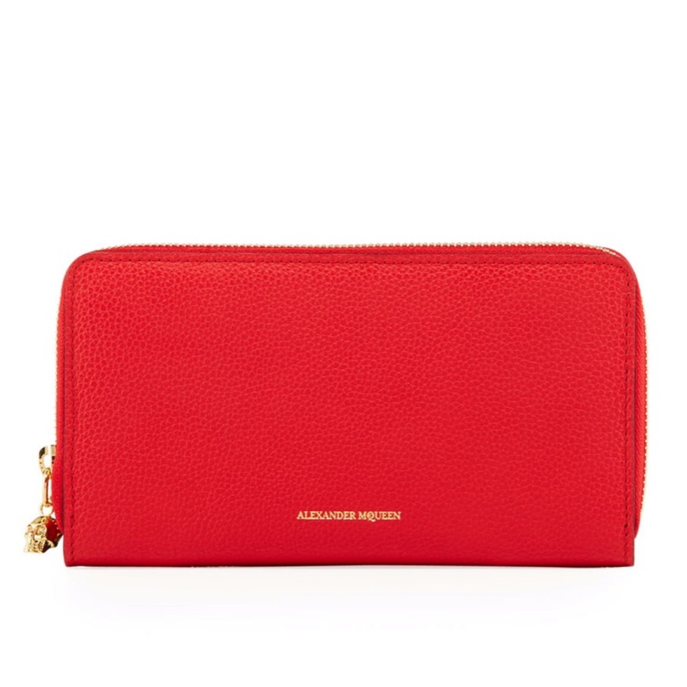 NWT McQueen Leather Zip-Around Continental Wallet - Picture 1 of 8